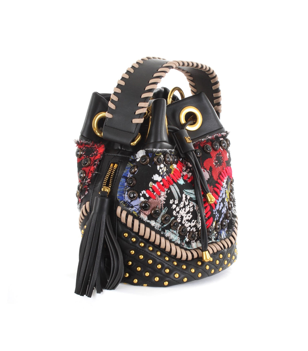 Sunflower Bucket Tessuto + Ecopelle - Combi Black — 2