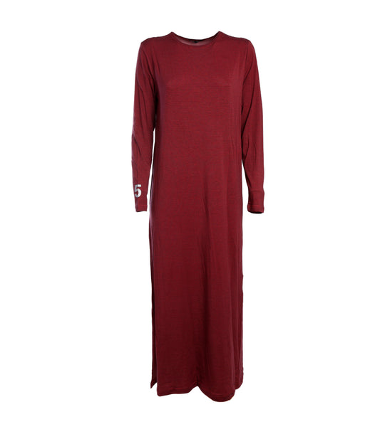 Karolina Long Jersey Dress - Tomato/BlackBerry