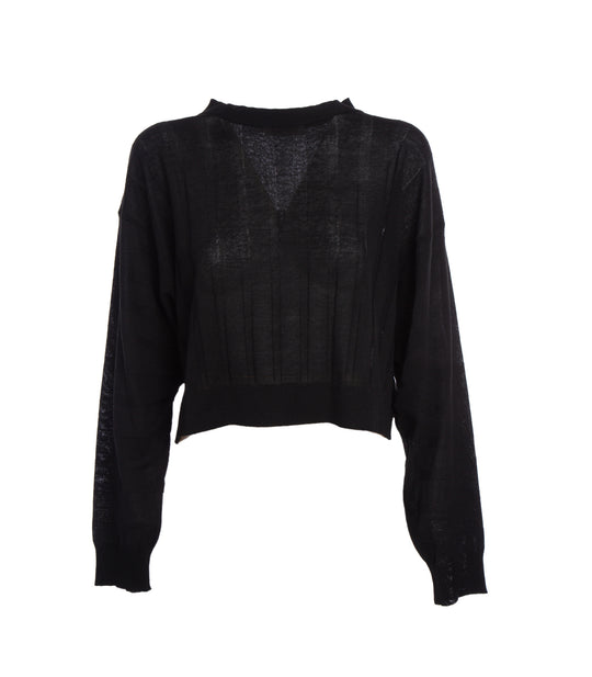 Girocollo Coste Larghe - Nero