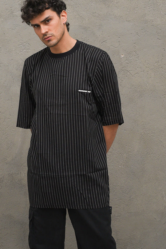 Striped Tee - Black