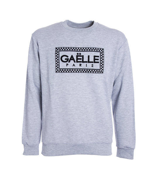 Felpa G/C M/L + Ricamo - Grey Melange