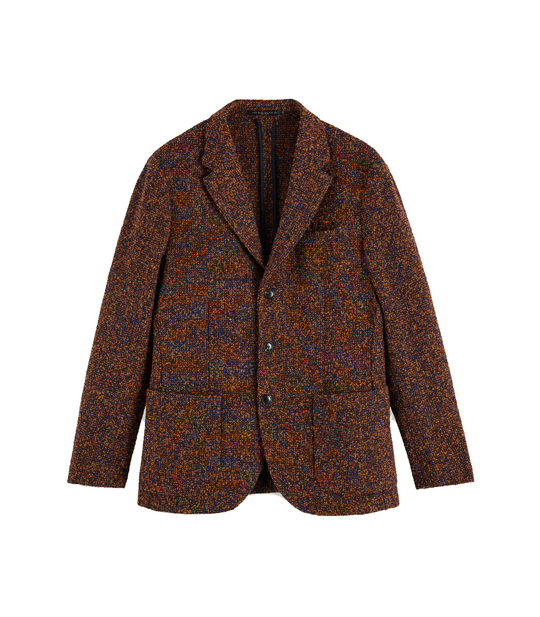 Unconstructed Wool-Blend Boucle Blazer